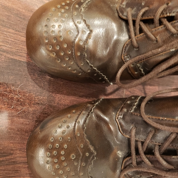 BONGO 90s Brown Heeled Oxfords Size 8 - Picture 2 of 6